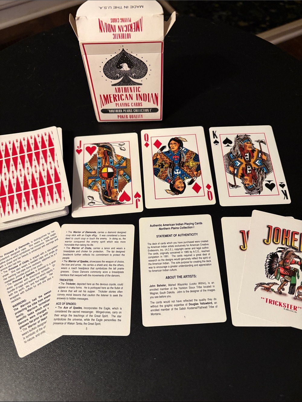 1991 Authentic American Indian Playing Cards - Red Deck